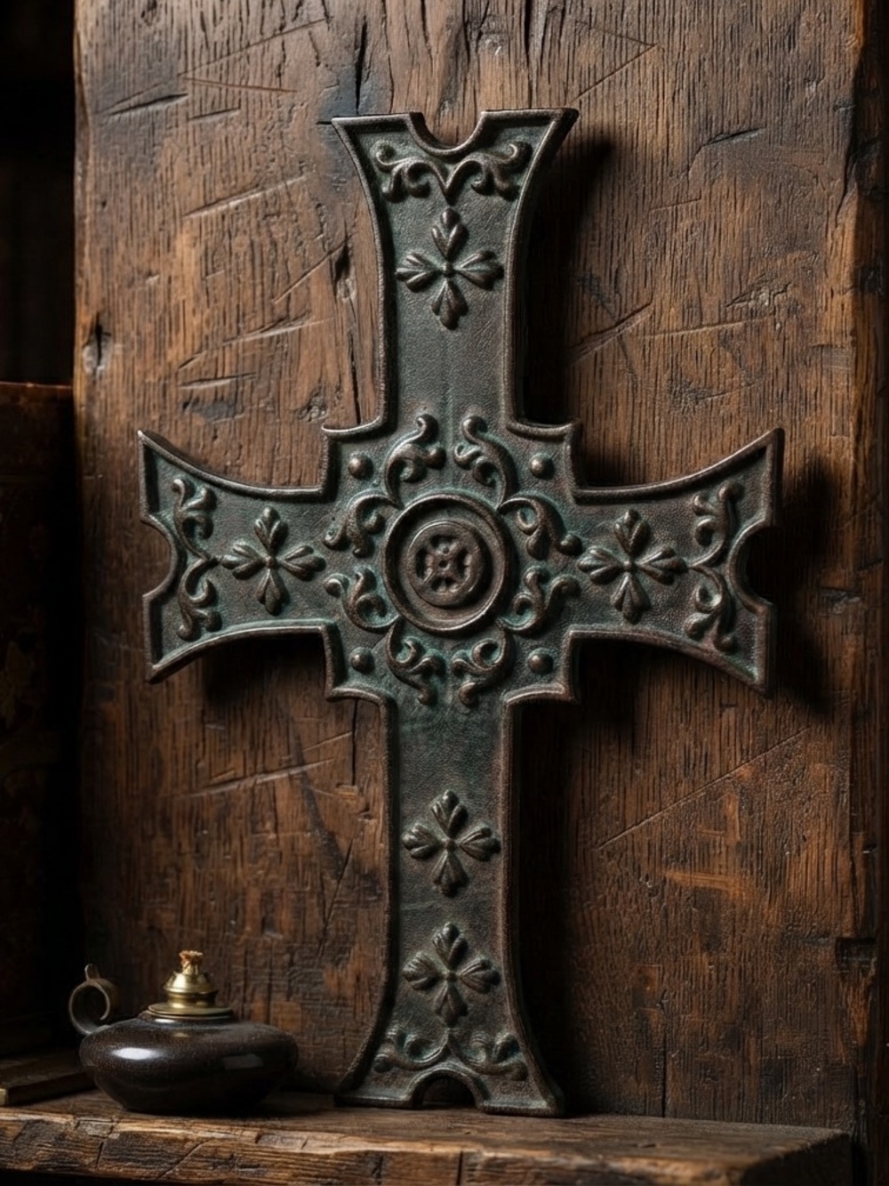 Elegant Black and Bronze Wall Cross